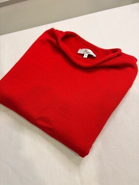 Red wool bumble bee mock neck long sleeve sweater uniform Christmas new years
